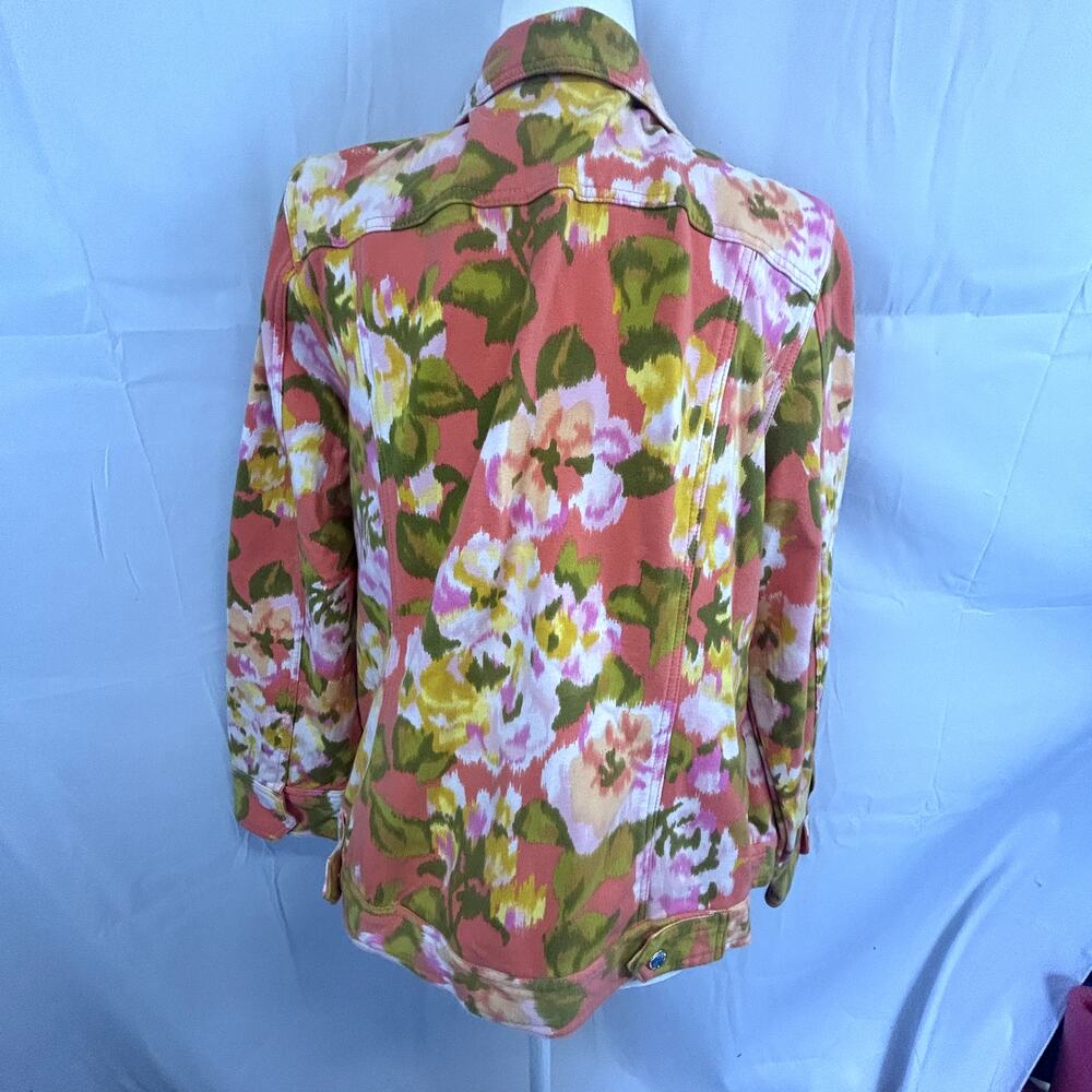 SKU2475 Isaac Mizrahi Live! Women's 1X Multicolor Snap Front Stretch Jacket - Picture 3 of 13